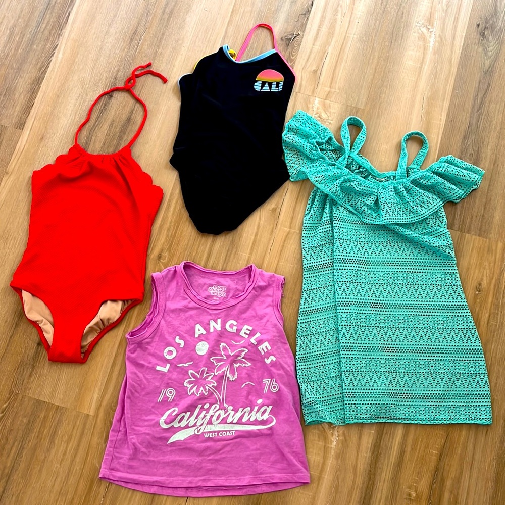 Girls swim and cover-up bundle size 8